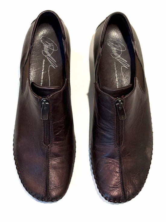 Donald J. Pliner Shoes - Donald J Pliner Brown Leather Zip Slip On Witchy Dark Academia Minimalist